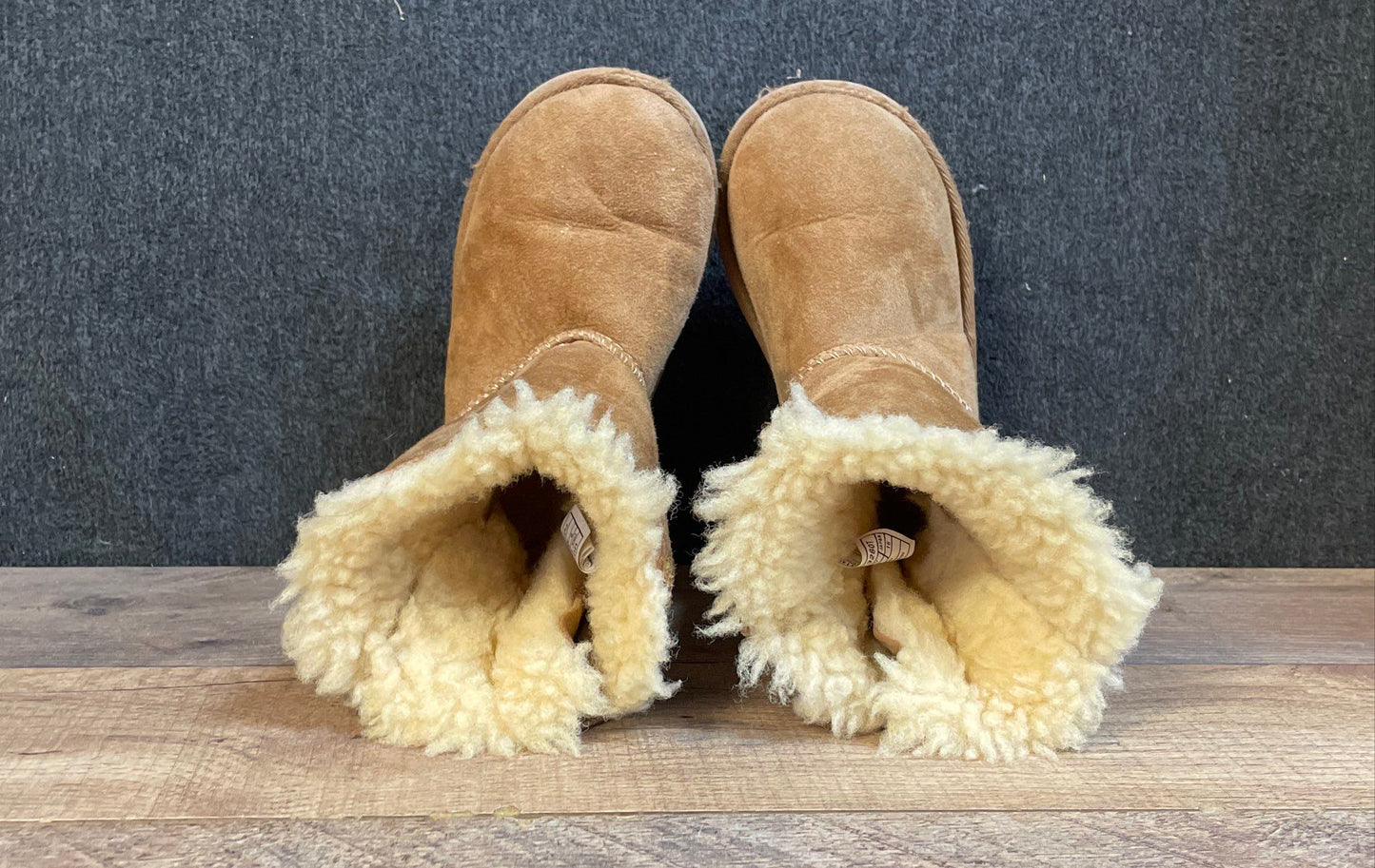 UGG Bailey Bow Chestnut Brown Suede Shearling Boots Toddler Size 9