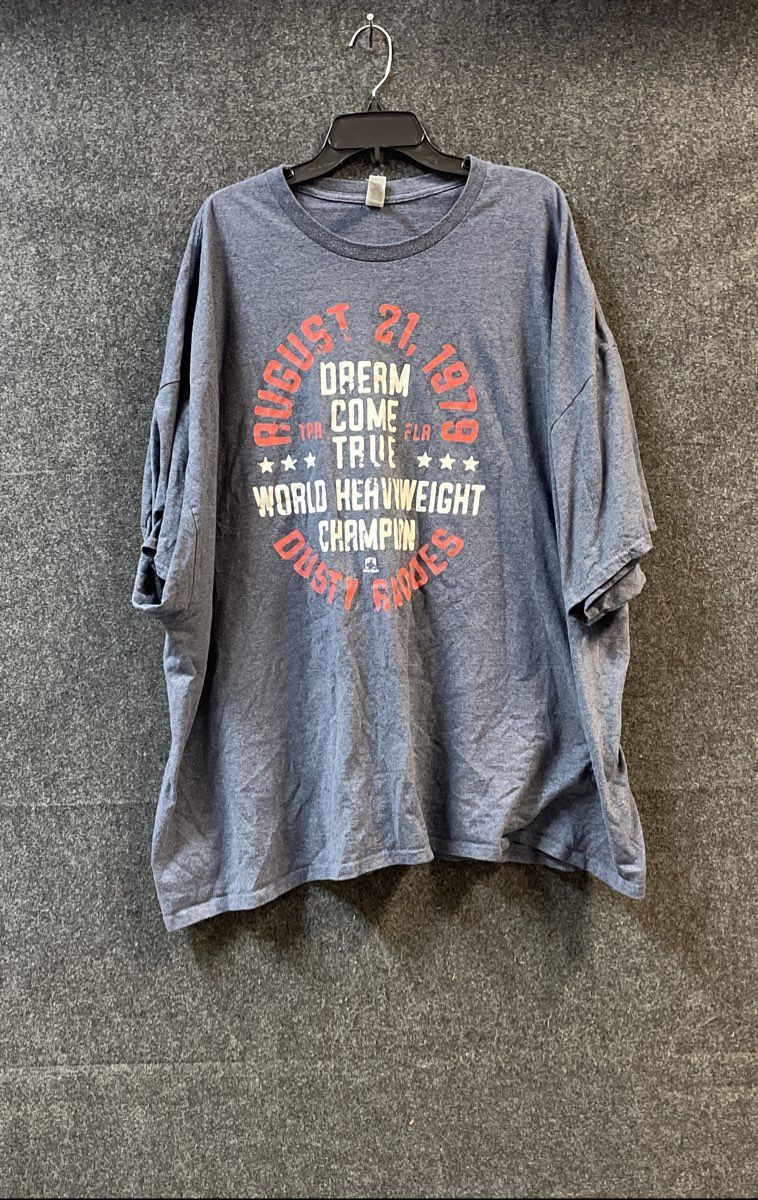 WWE Men's Dusty Rhodes Dream Come True Wrestling Graphic T-Shirt Blue Sz 5XL