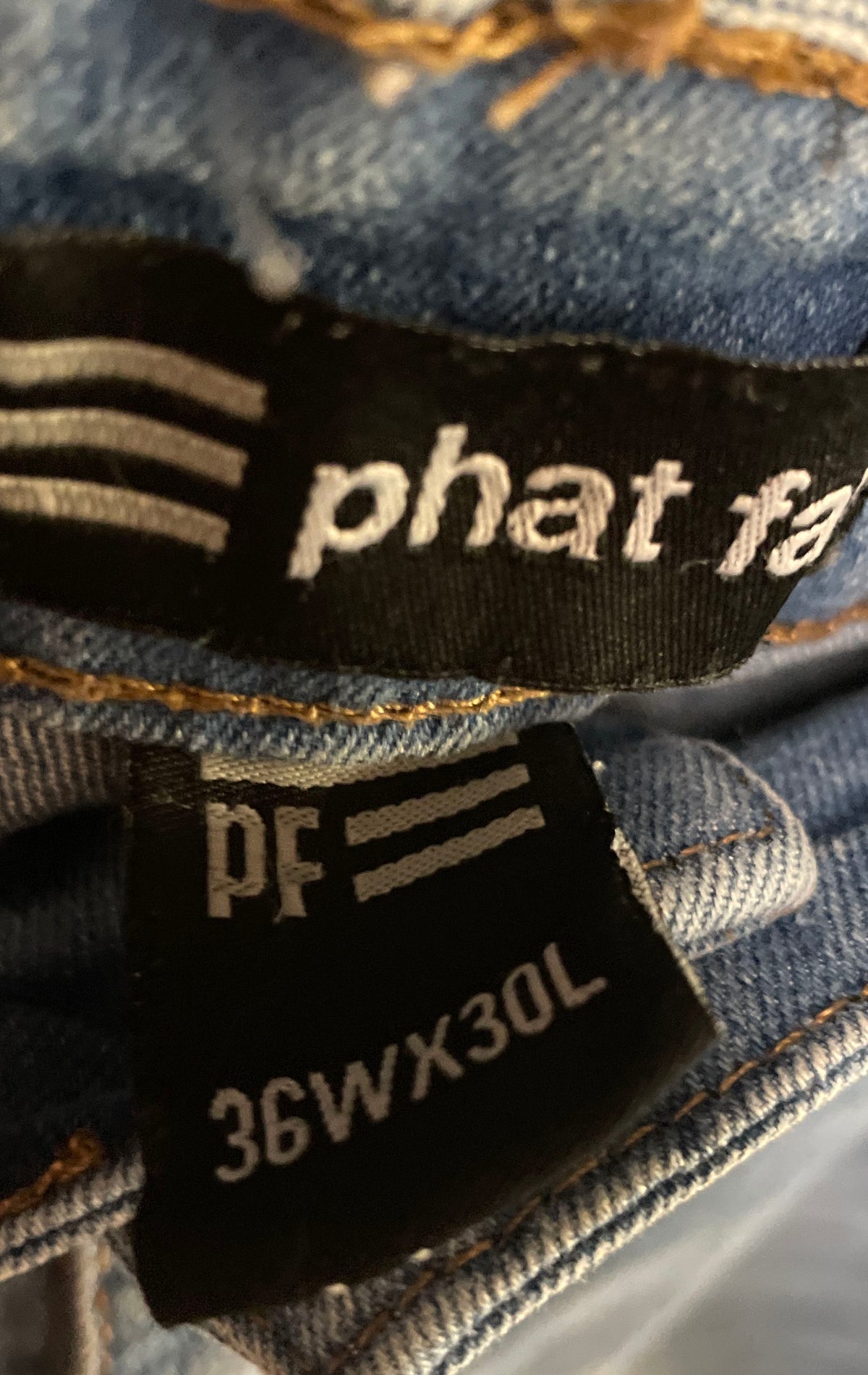 Phat Farm Men's Vintage Y2K Light Wash Skinny Jeans Sandblasted Stretch Sz 36x30