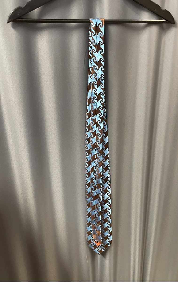 Ben Sherman Men's Blue Brown Geometric Silk Necktie Union Jack NWOT