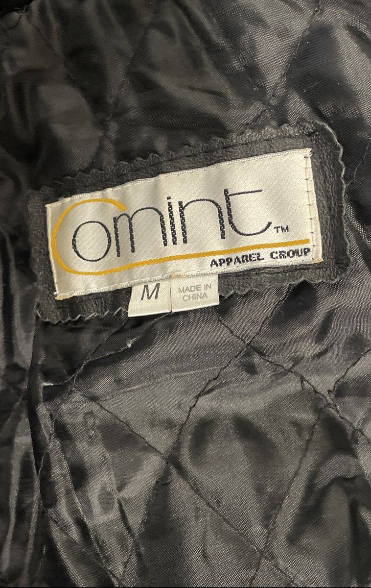 Vintage 90s Comint Women's Black Leather Faux Fur Hooded Jacket Sz M