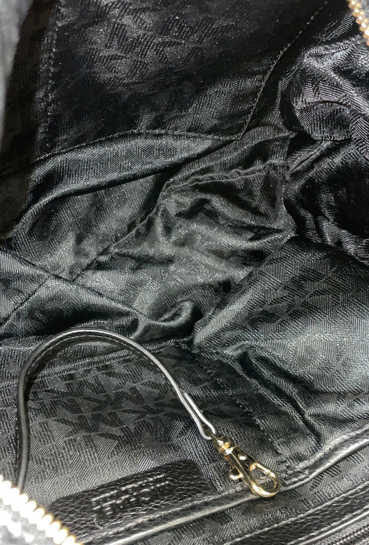 Michael Kors Black Pebbled Leather Fulton Large Hobo Bag Gold Hardware