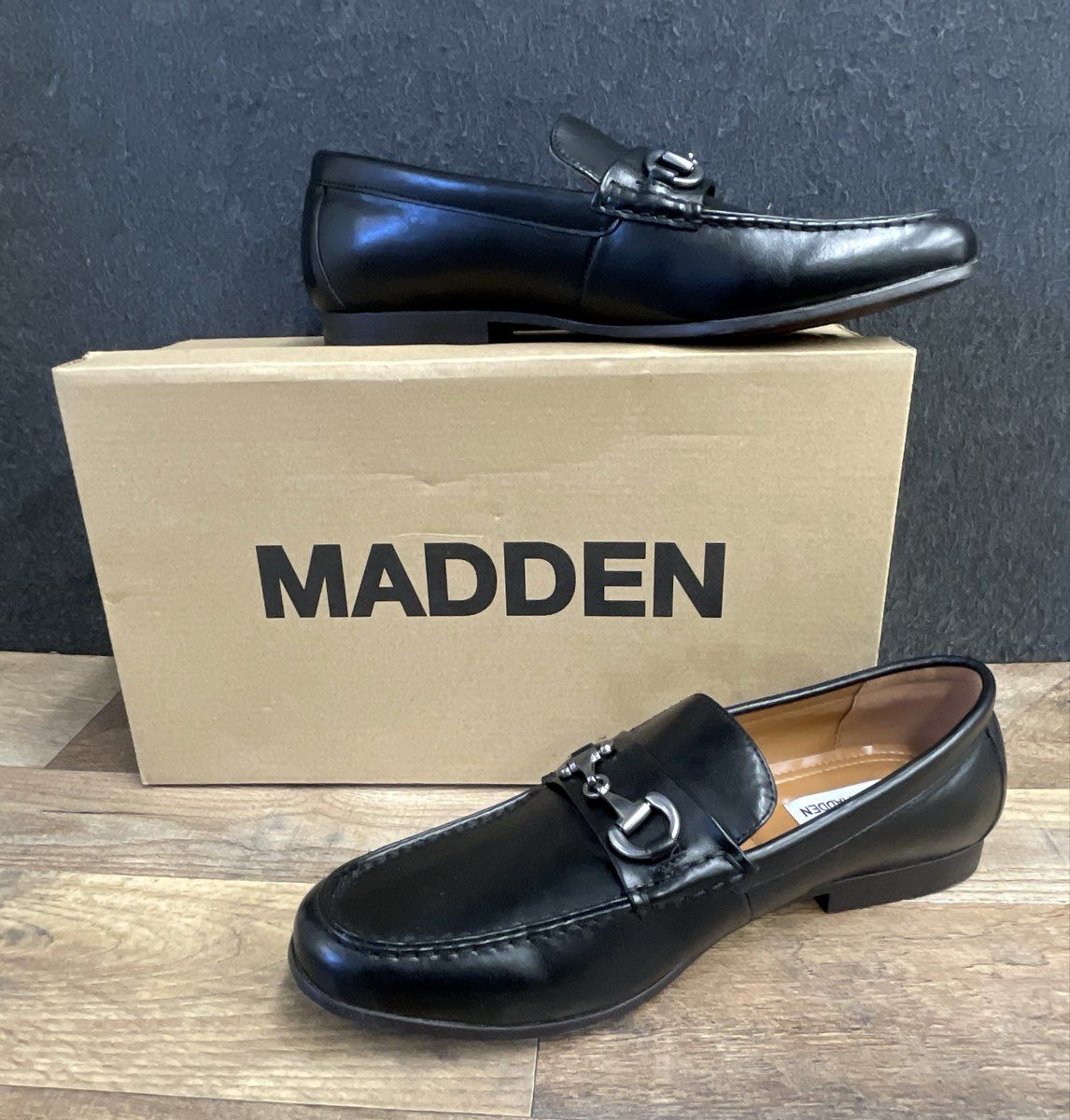 Steve Madden P-PARLAY Black Bit Loafer Dress Slip On Shoes Men's Size 10