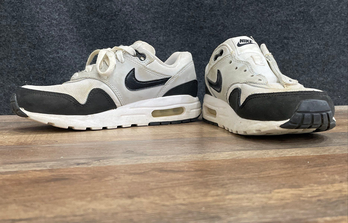 Nike Air Max 1 White Black Grey Boys Sneakers Size 4.5Y