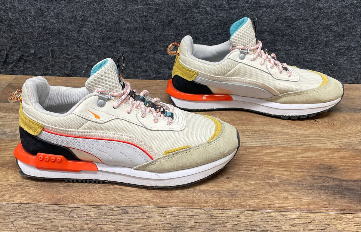 Puma City Rider Marshmallow White Mineral Yellow Lifestyle Sneakers Size 6.5