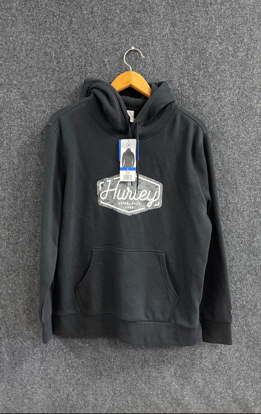 Hurley Men's Black Graphic Logo Pullover Hoodie Sz L NWT