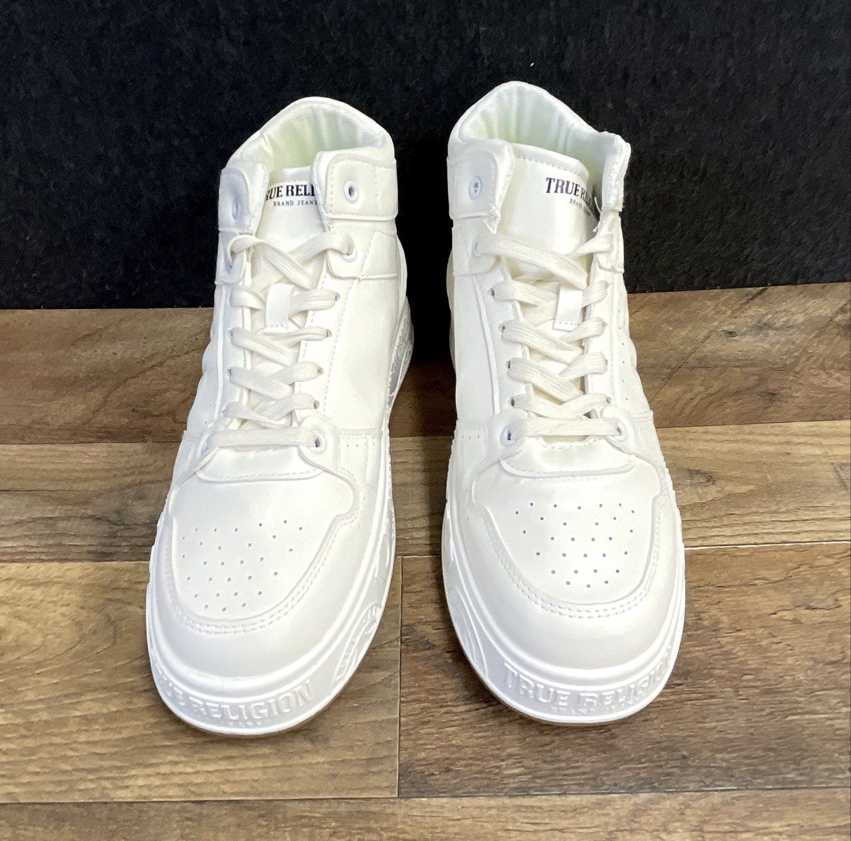 True Religion Men's White Gum Classic High Top Sneakers Size 11