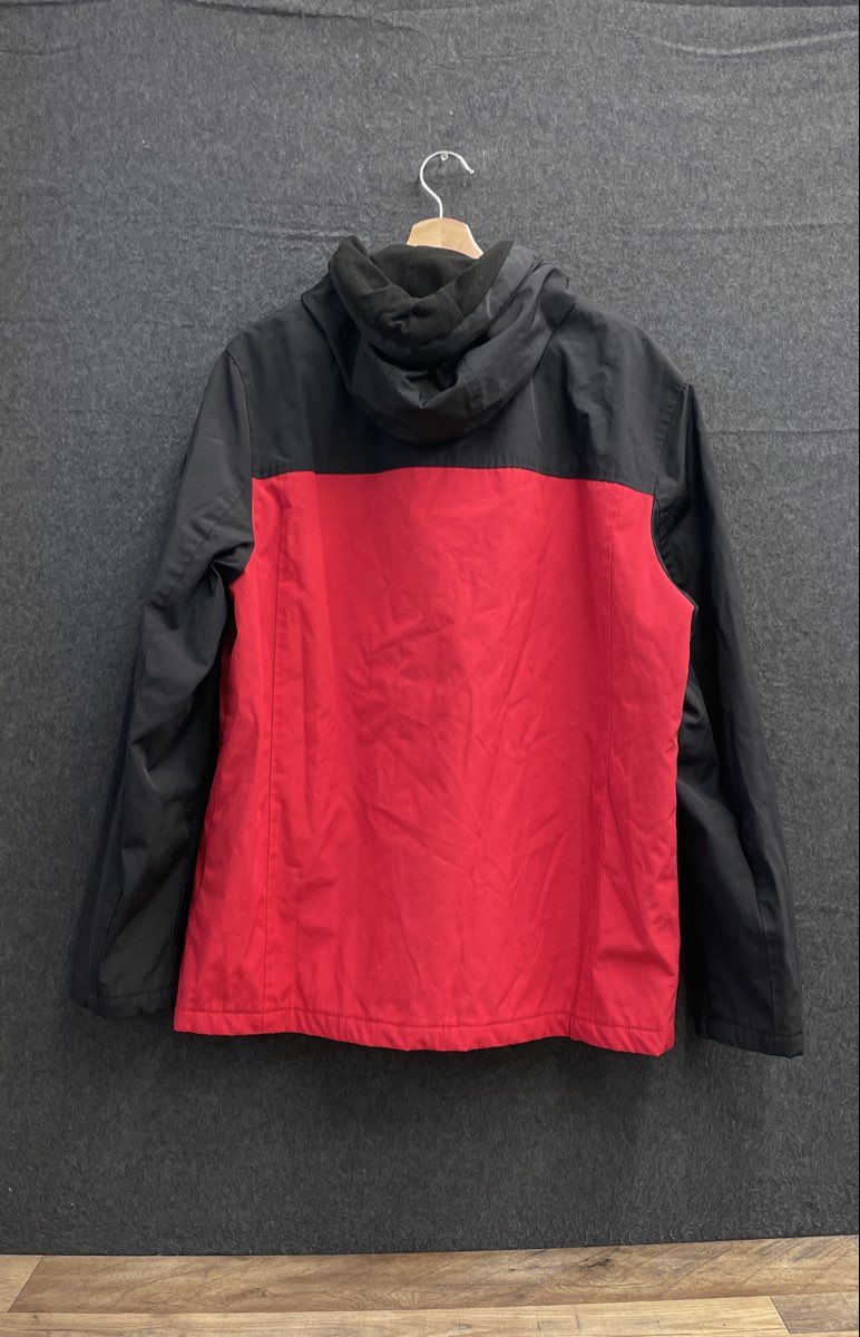 Calvin Klein Men's Red Black Colorblock Hooded Quilted Lining Jacket Size M