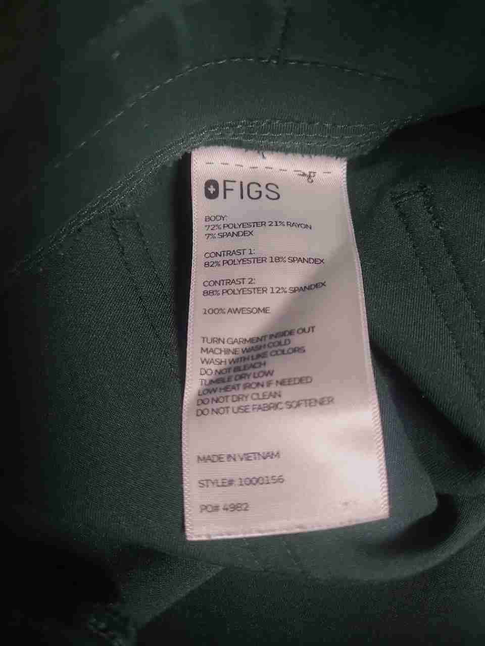 Figs Women's Zamora Jogger Scrub Pants Green Technical Collection Sz S