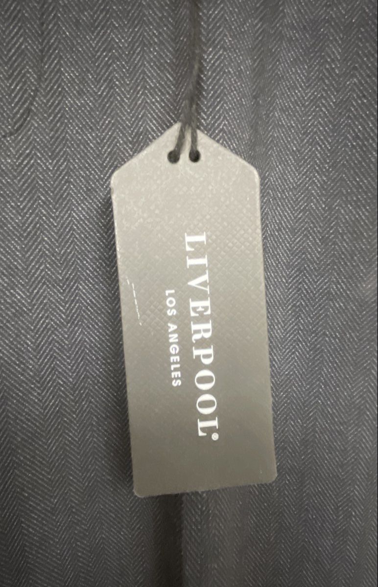 Liverpool Men's The Travel Pant Dark Gray Herringbone NWT Sz 33x30