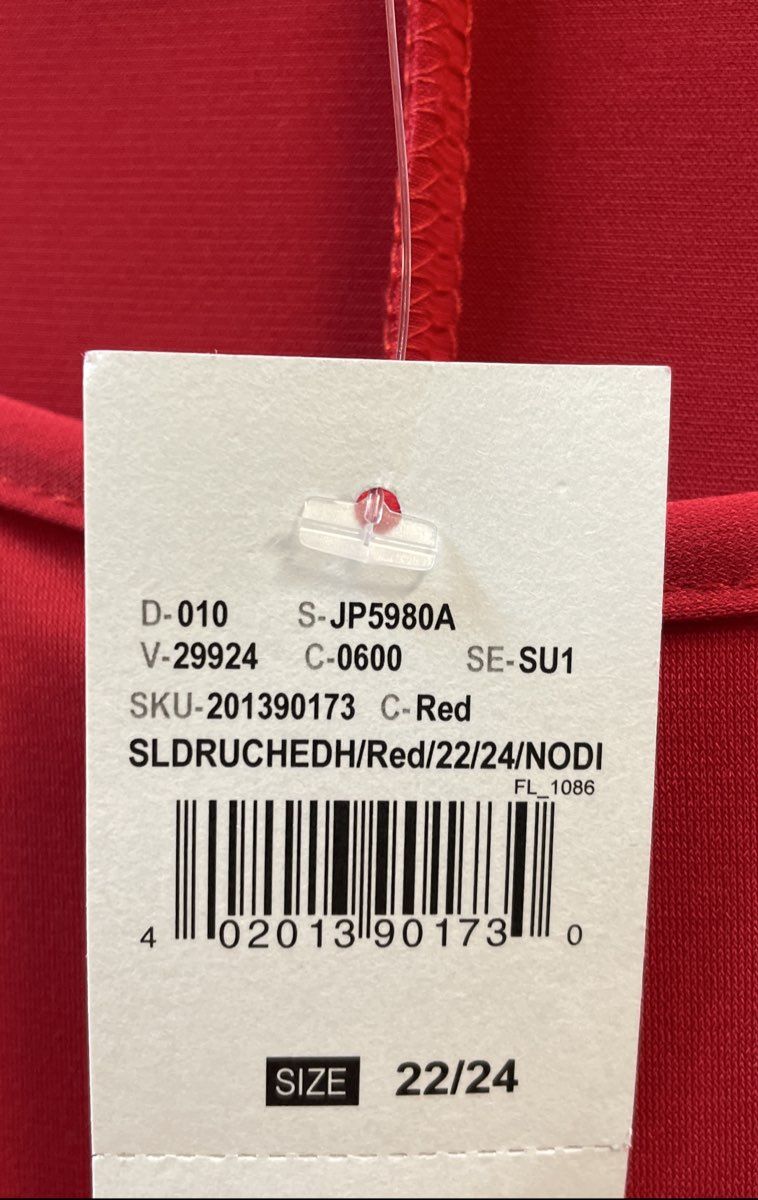 Ashley Stewart Women's Red Ruched Dolman Sleeve Draped Jersey Dress Sz 22/24 NWT