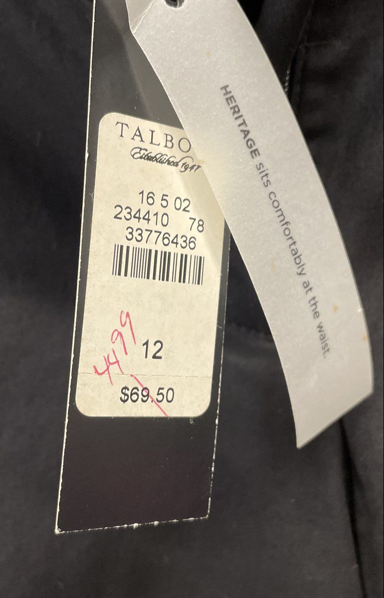 Talbots Women's Black Heritage Straight Leg Dress Pants Sz 12 NWT