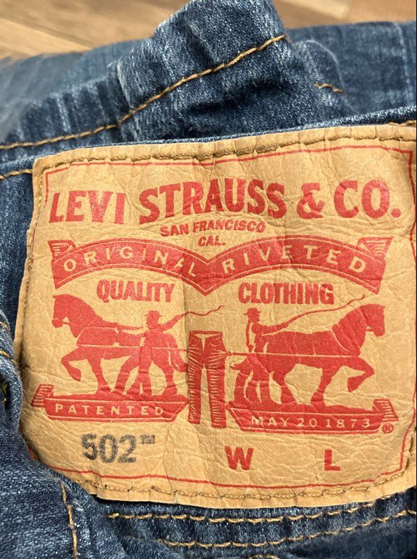 Levi's Men's 502 Regular Taper Fit Blue Denim Jeans Sz 44x29