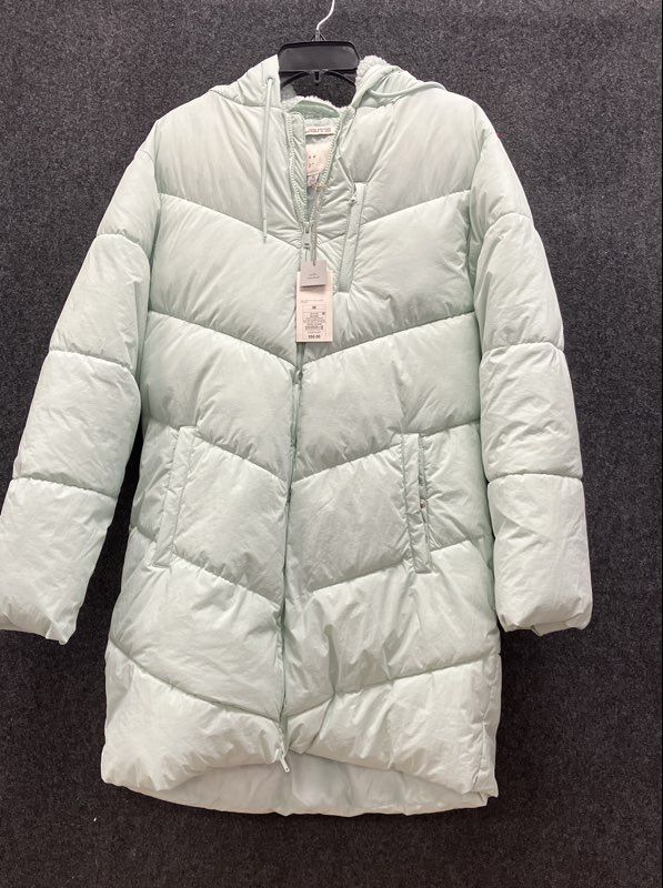 A New Day Women's Mint Green Water Resistant Quilted Puffer Jacket Sz M NWT