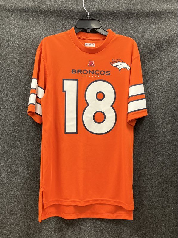 NFL Team Apparel Men's Denver Broncos Peyton Manning 18 Orange Jersey Sz M