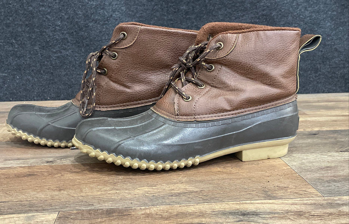 London Fog Collection Brown Leather Duck Boots Men's Size 9