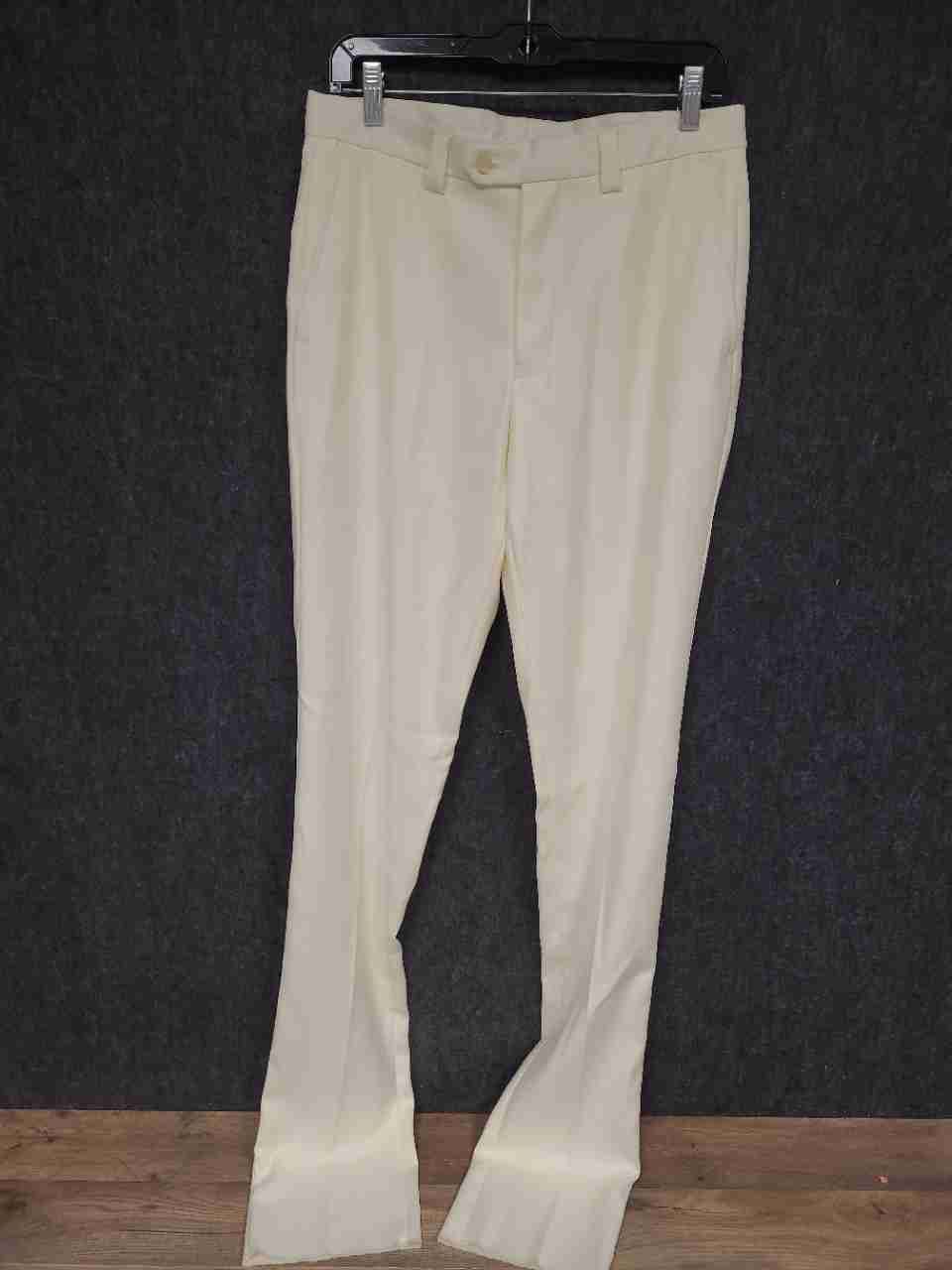 Blu Martini Men's Cream Micropoly Dress Pants NWT Sz 32W