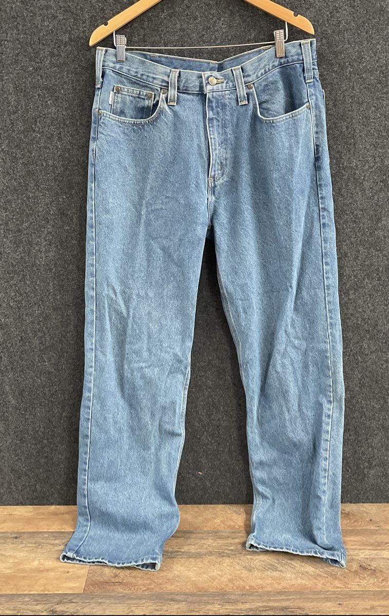 Carhartt Men's 100135 Relaxed Fit Blue Cotton Denim Jeans Sz 36x34