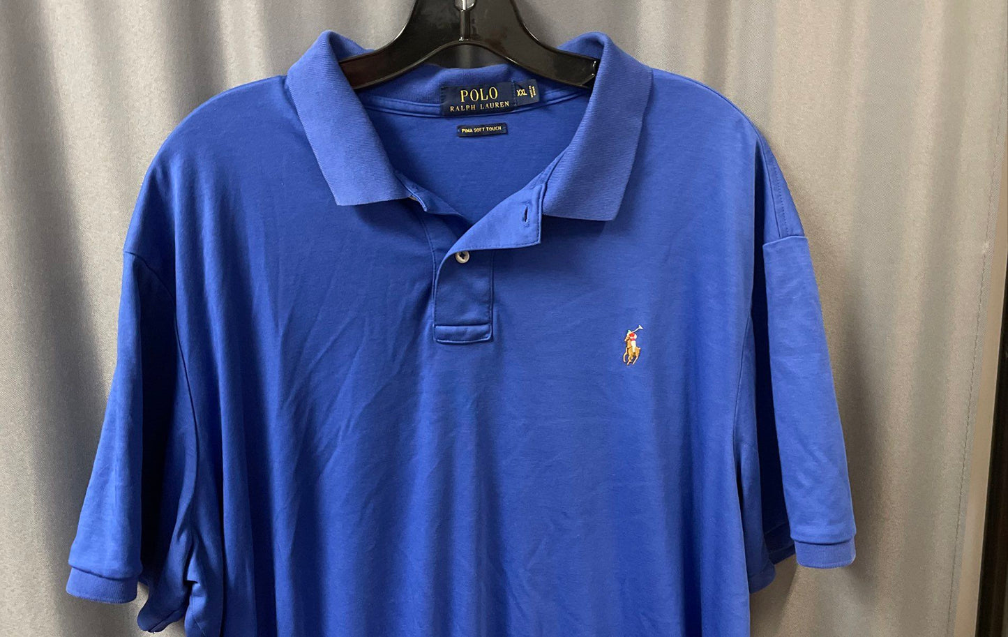 Polo Ralph Lauren Men's Blue Pima Soft Touch Short Sleeve Polo Shirt Sz XXL