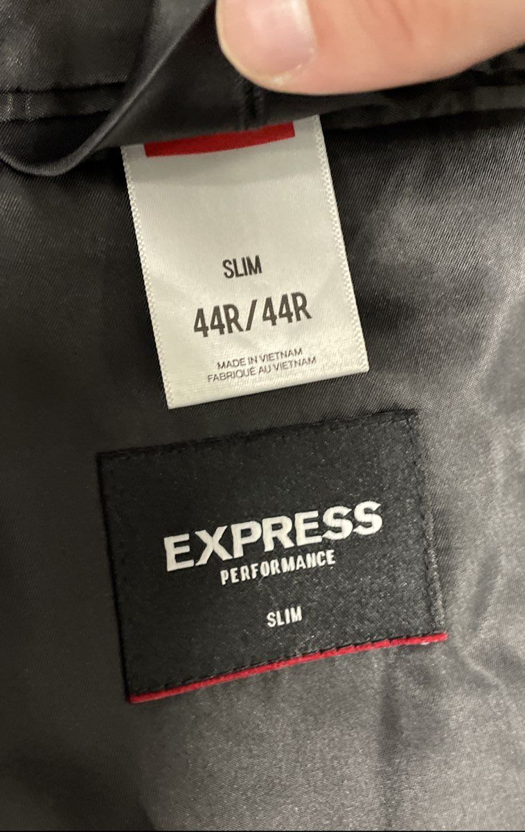 Express Men's Black Slim Fit Performance Suit Jacket Blazer Sz 44R