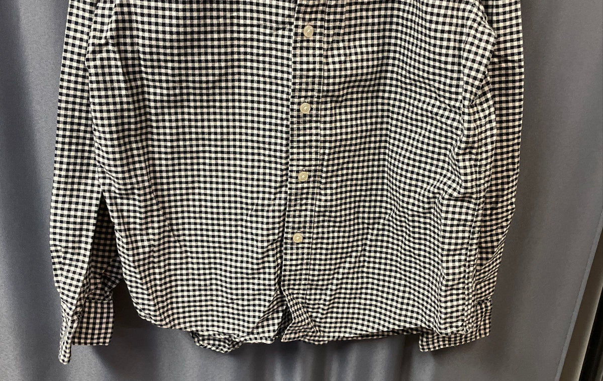 Polo Ralph Lauren Boys Black White Check Gingham Button Down Shirt Sz L 14-16