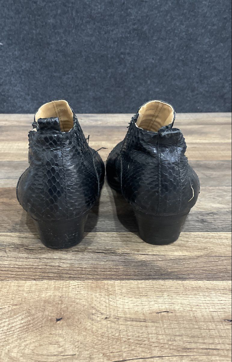 Giorgio Brutini Private Collection Black Snake Skin Ankle Boots Men's Size 9.5