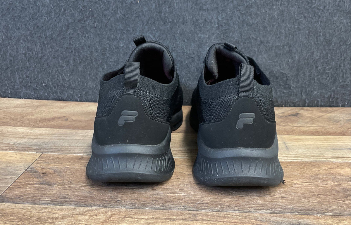 Fila Memory Skyway Triple Black Slip On Women's Running Shoes Sneakers Size 9.5
