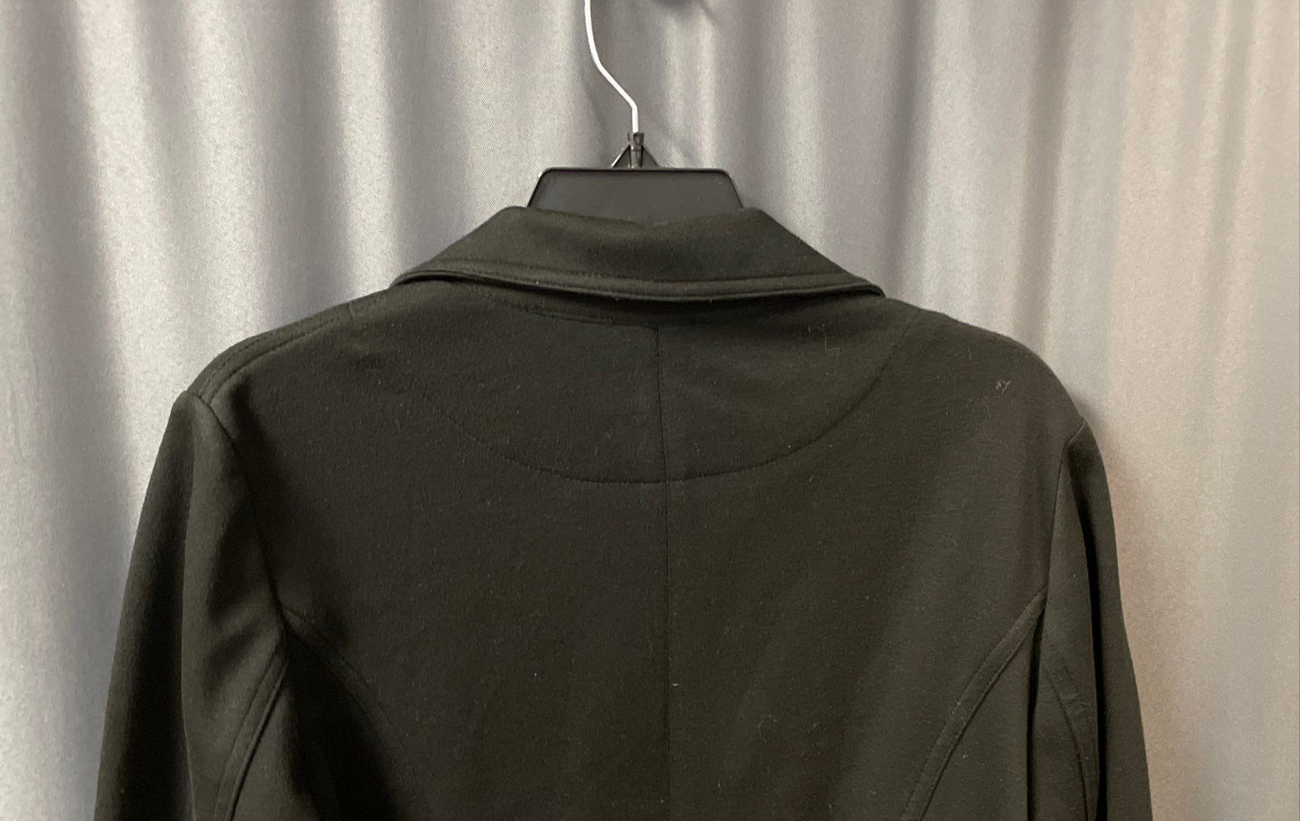 Charter Club Women's Black Knit Jacket Gold Button Pockets Elastic Back Sz M