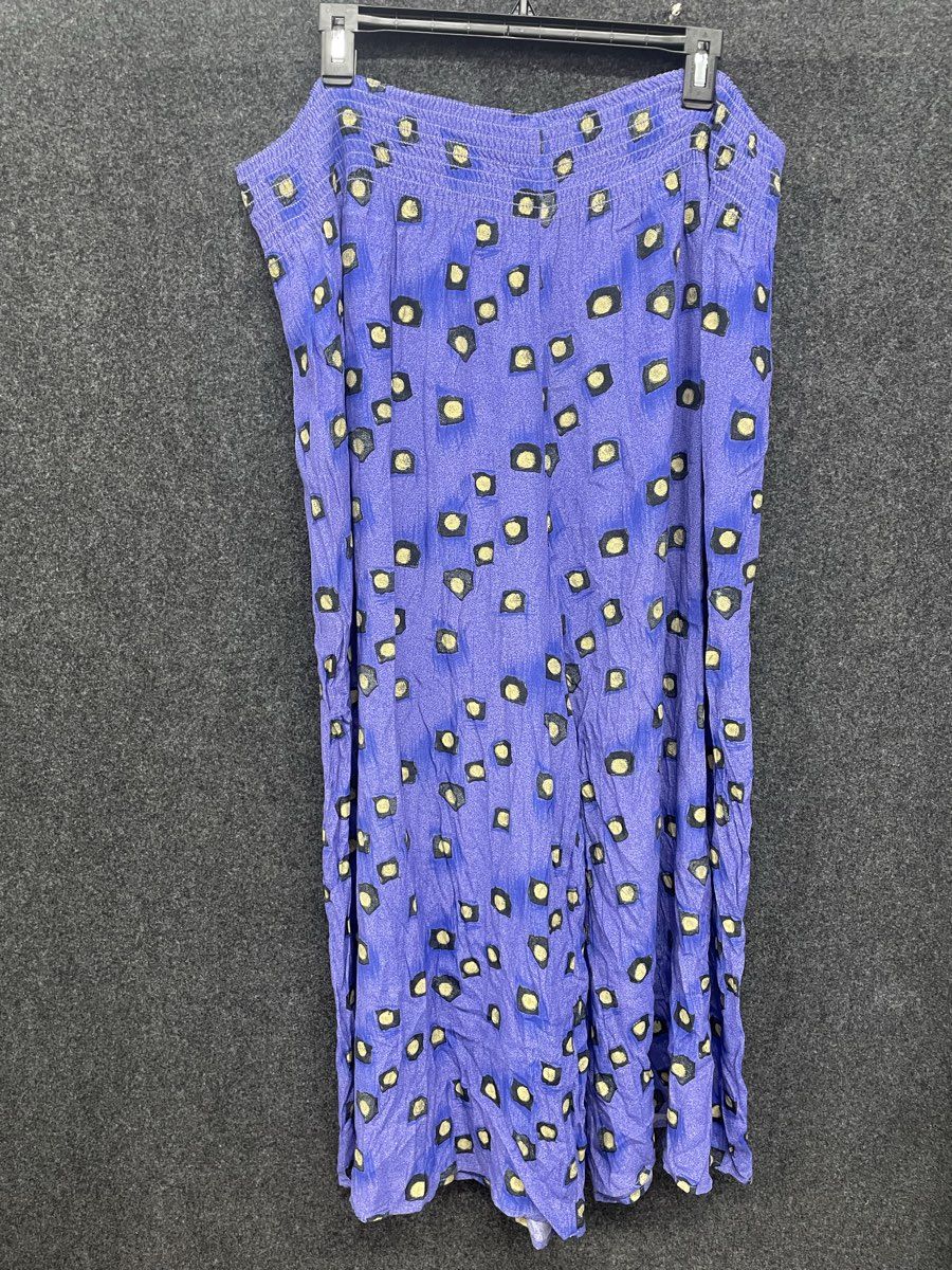 Vintage 90s Carole Little Rayon Crepe Wide Leg Palazzo Pants Made USA Sz 14
