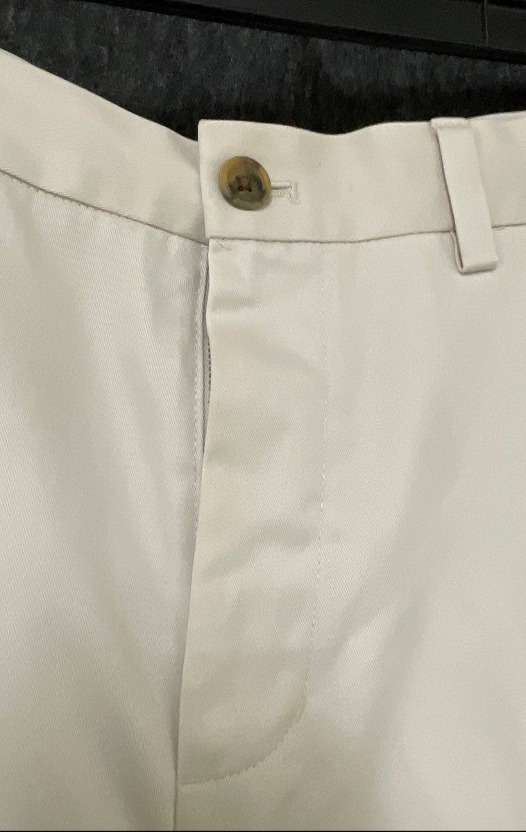 Nordstrom Men's Shop Smartcare Straight Fit Off-White Cotton Khakis Sz 36x32