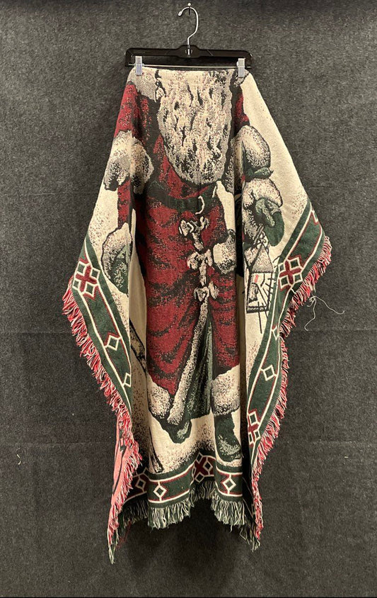 Beacon Woven Throw Blanket Santa Claus Christmas 100% Cotton Made in USA Vintage