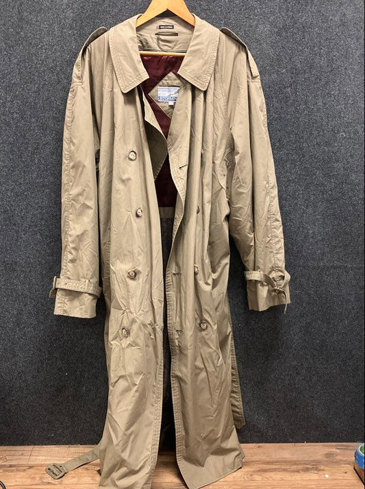 Stormport Men's Vintage 90s Tan Double Breasted Thinsulate Trench Coat 48 Reg