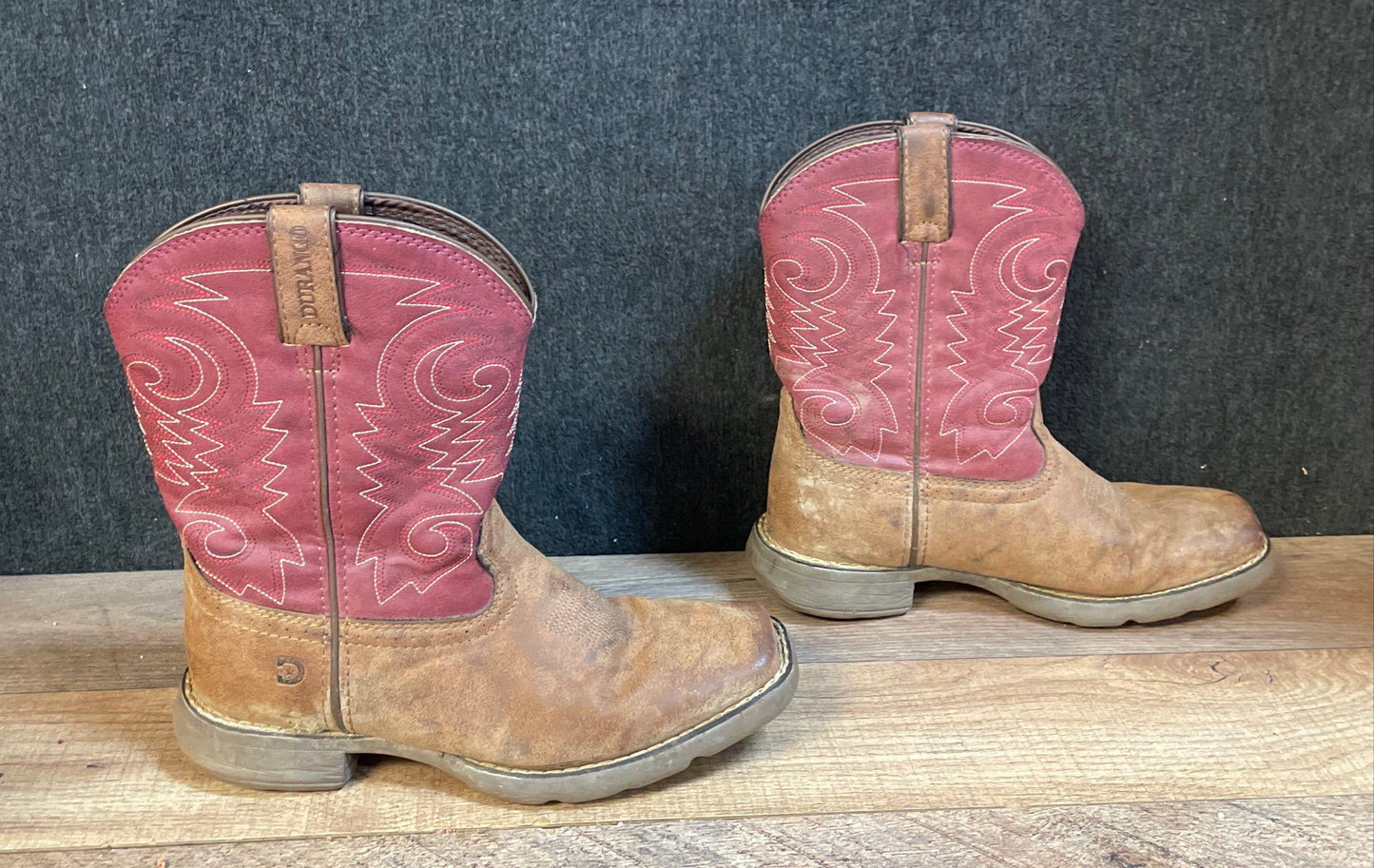 Durango Lil' Rebel Briar Brown Brick Red Western Cowboy Boots Kids Size 2M