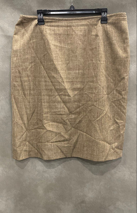Le Suit Women's Brown Textured Heathered Pencil Skirt Back Slit Sz 16