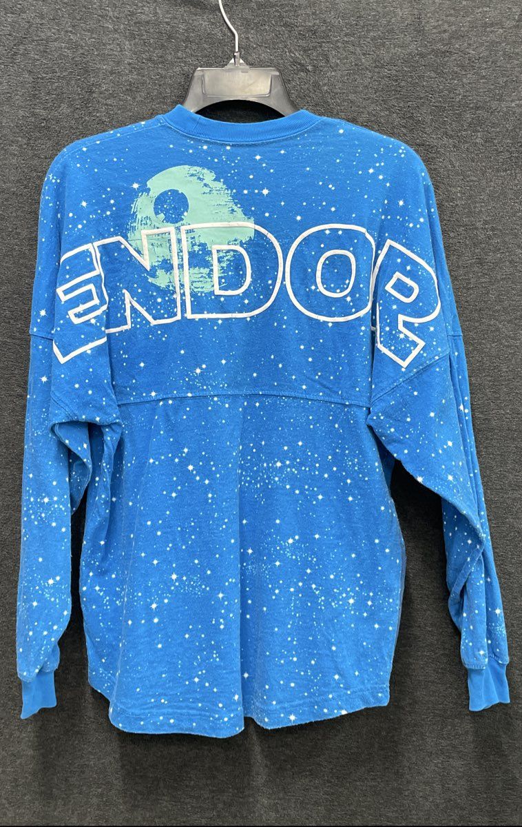 Spirit Jersey Women's Disney Star Wars Endor Ewok Blue Galaxy Shirt Sz XS