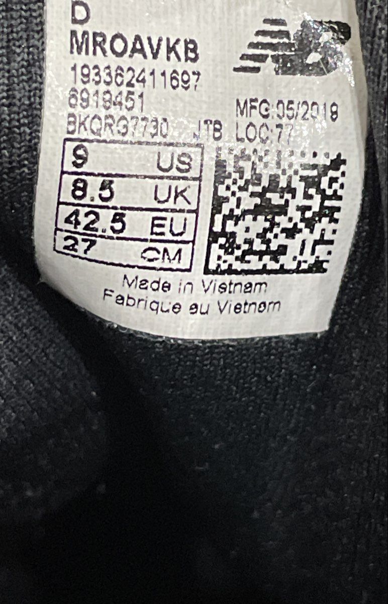 New Balance Fresh Foam Roav Black White Grey Running Shoes Size 9