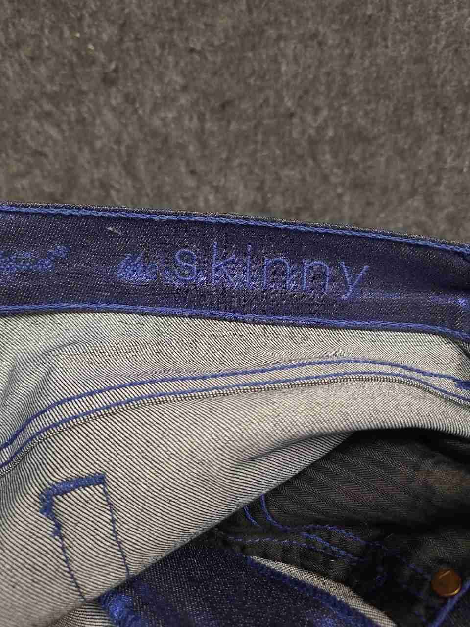 7 For All Mankind Women's The Skinny Jeans Purple Metallic Stretch Sz 27