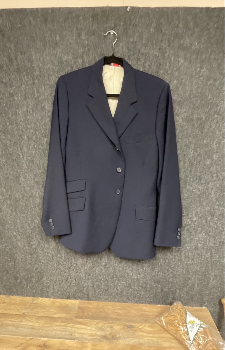 Vintage 90s Regency 4 Men's Navy Blue 3-Button Ticket Pocket Blazer Jacket USA