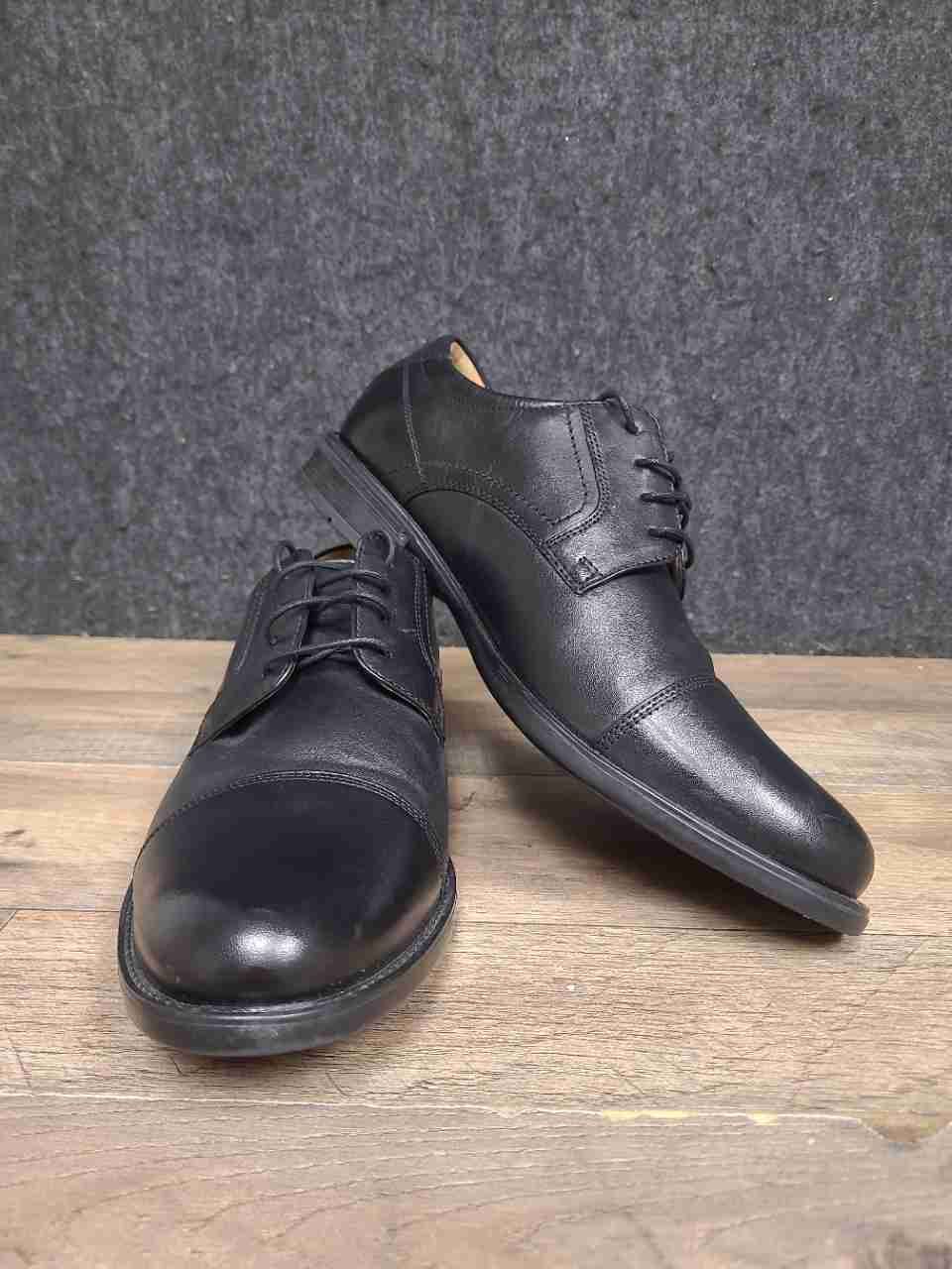 Florsheim Castellano Black Leather Cap Toe Derby Dress Shoes Size 9 D