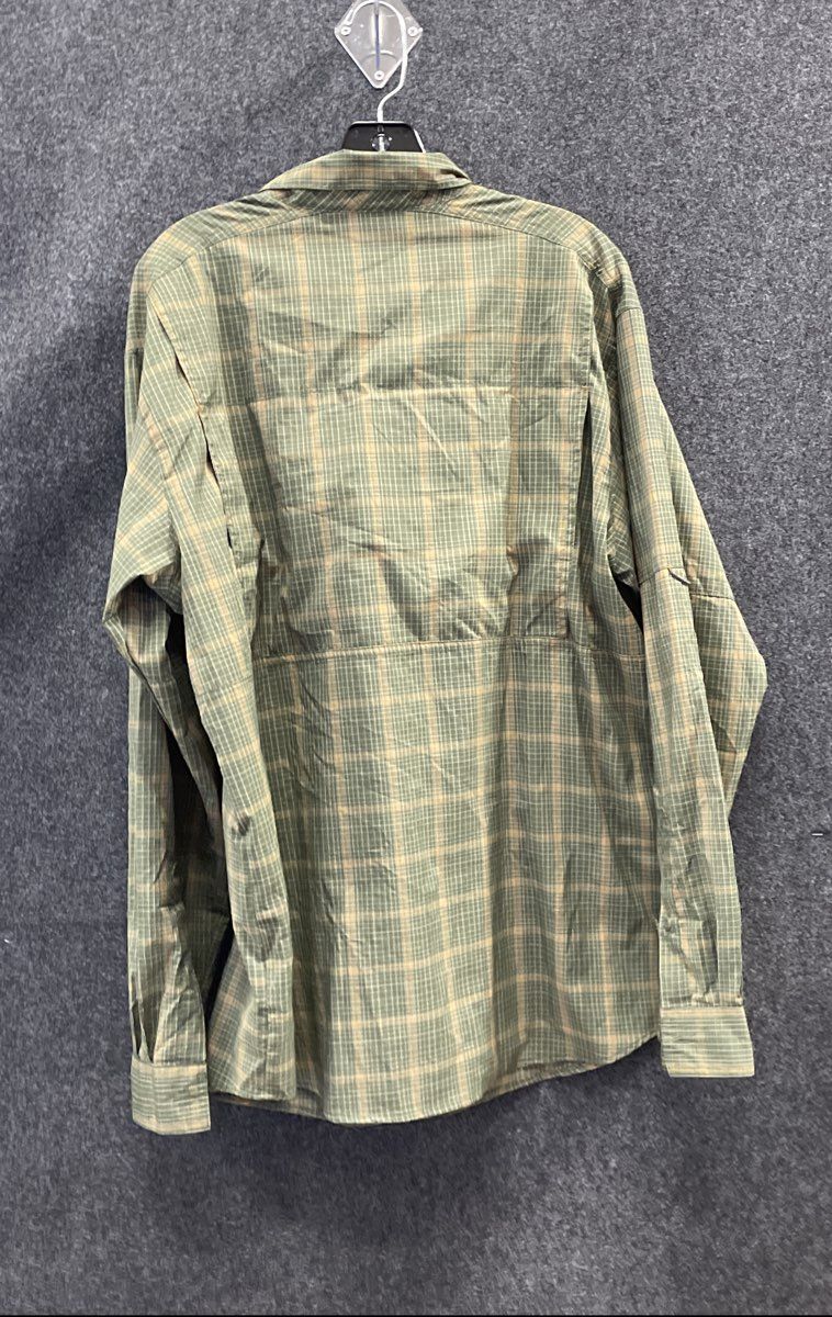 Columbia Men's Green Silver Ridge Plaid Omni-Shade Vented Hiking Shirt Sz L
