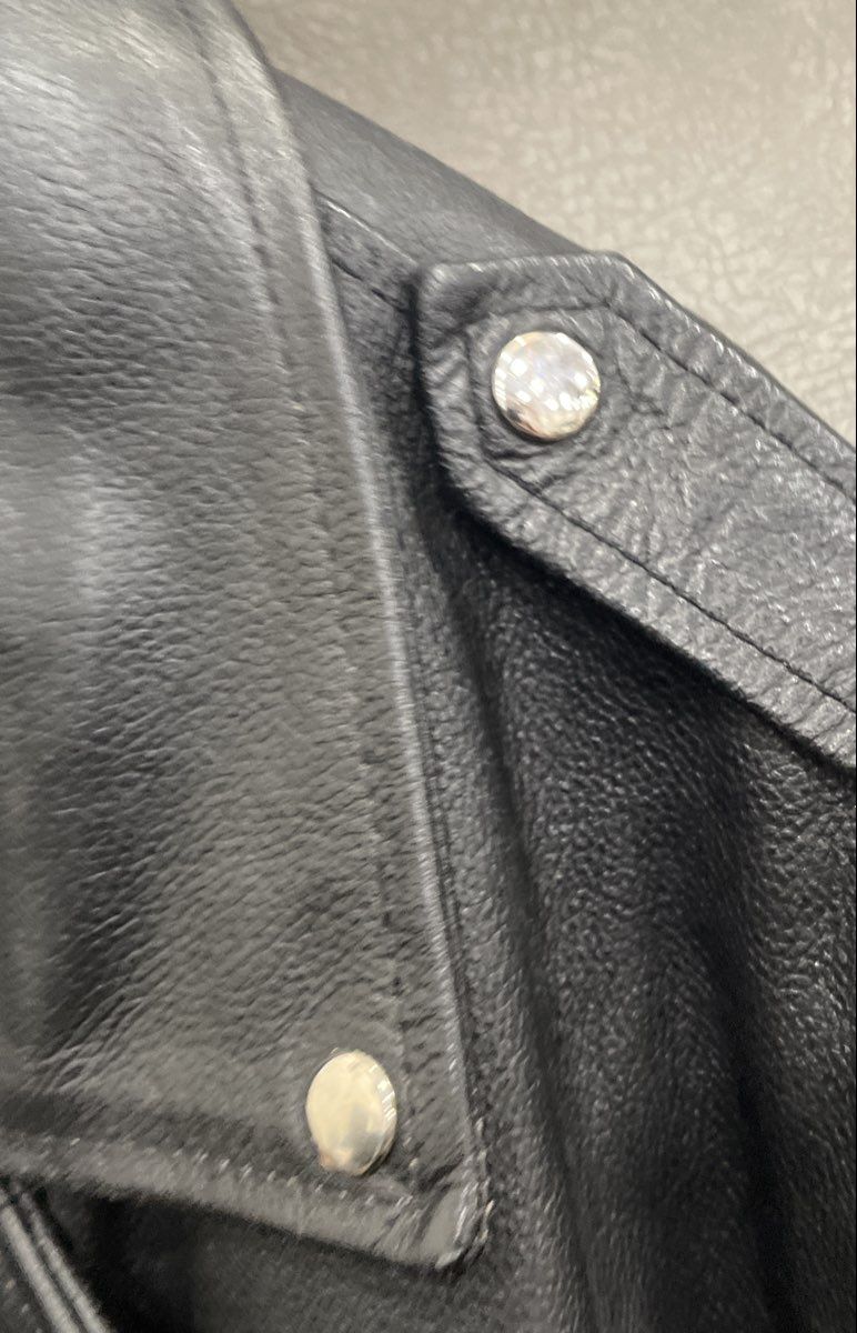 Vintage 90s Men's Black Leather Biker Motorcycle Jacket Lace Up Belted Sz 50