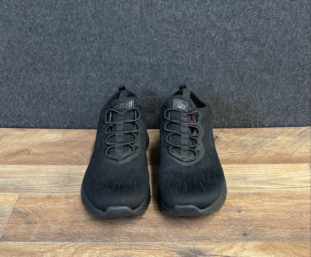 Fila Memory Skyway Triple Black Slip On Women's Running Shoes Sneakers Size 9.5