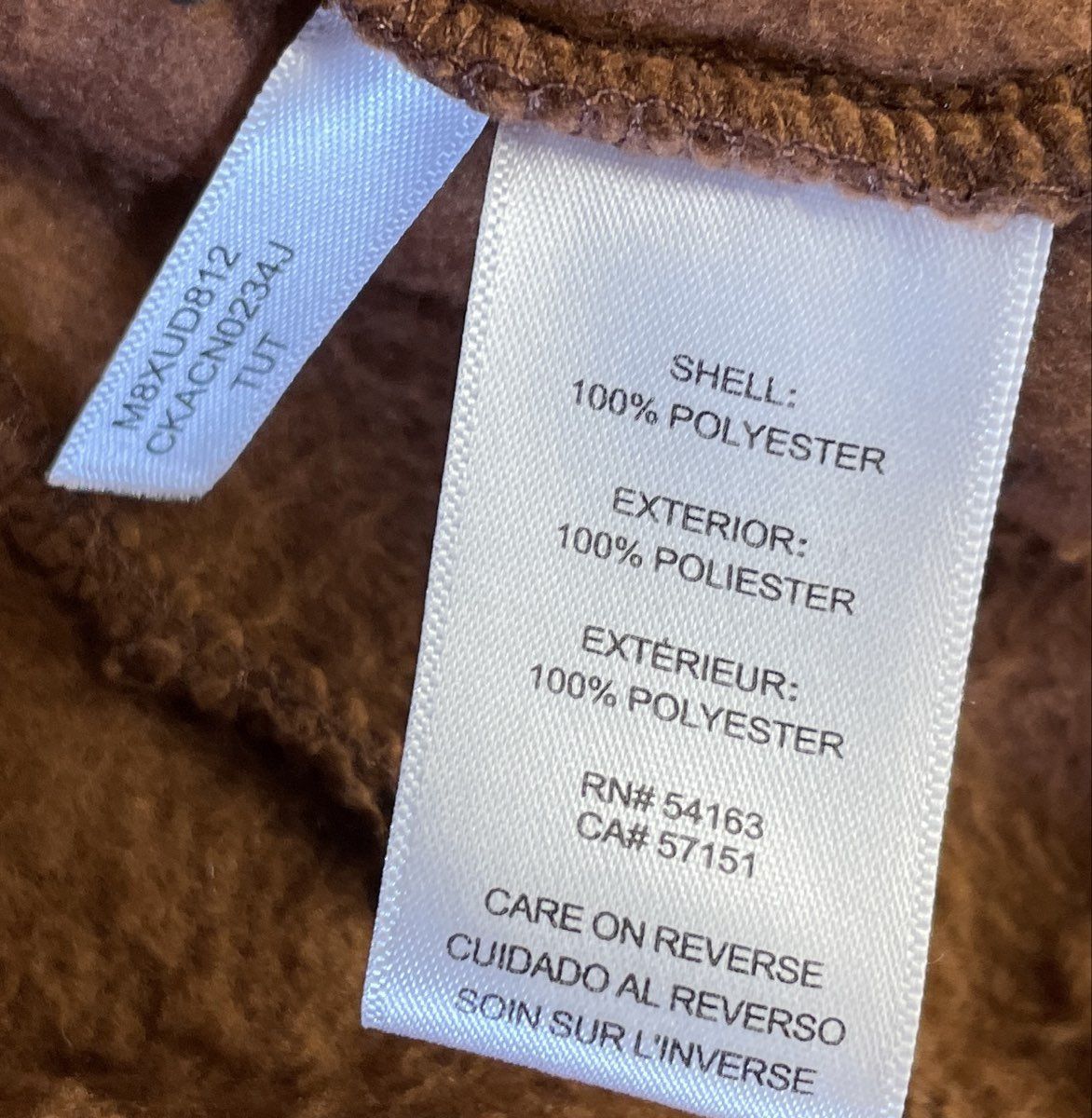 Calvin Klein Women's Brown Fuzzy Sherpa Fleece Full Zip Mock Neck Vest