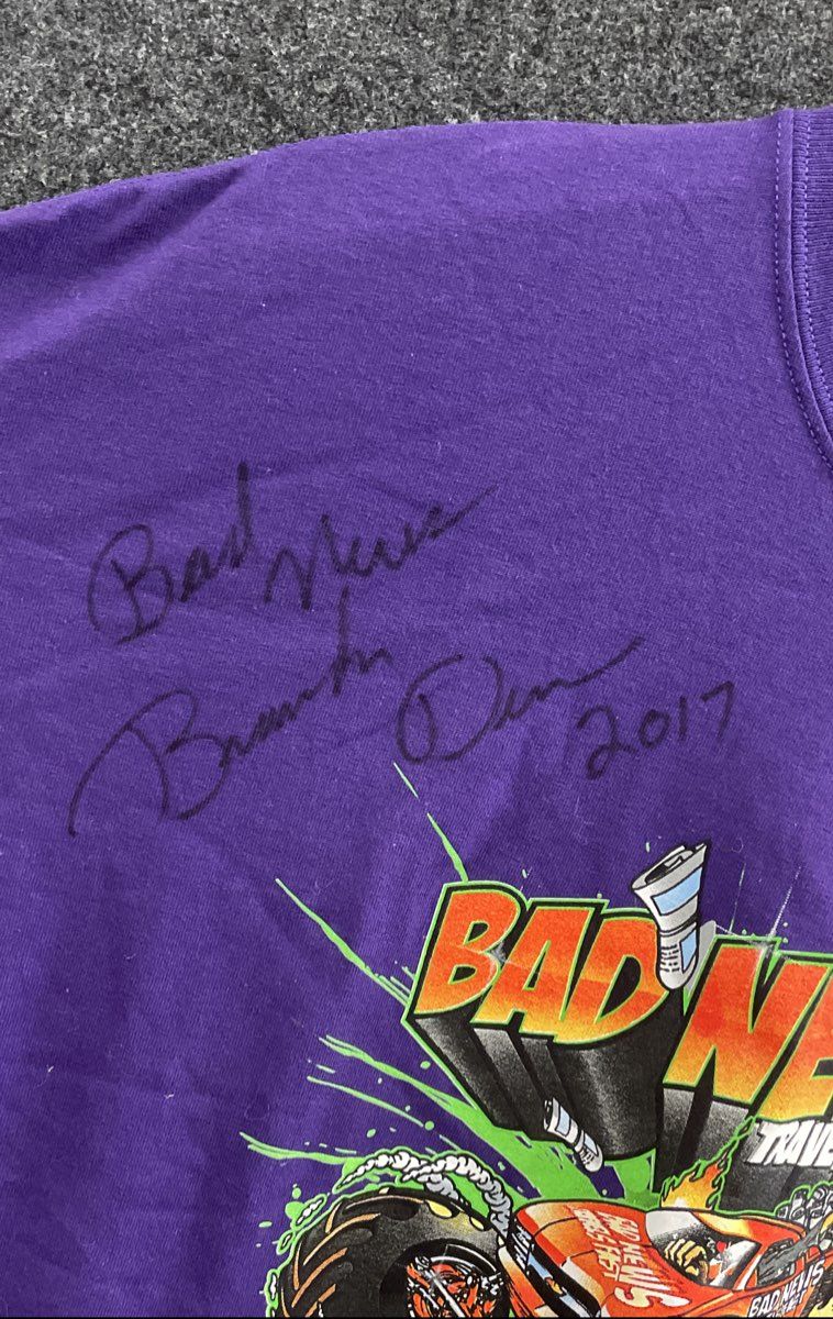 Men's Size 2XL Bad News Travels Fast Autographed Monster Truck Shirt *SEE DESC*