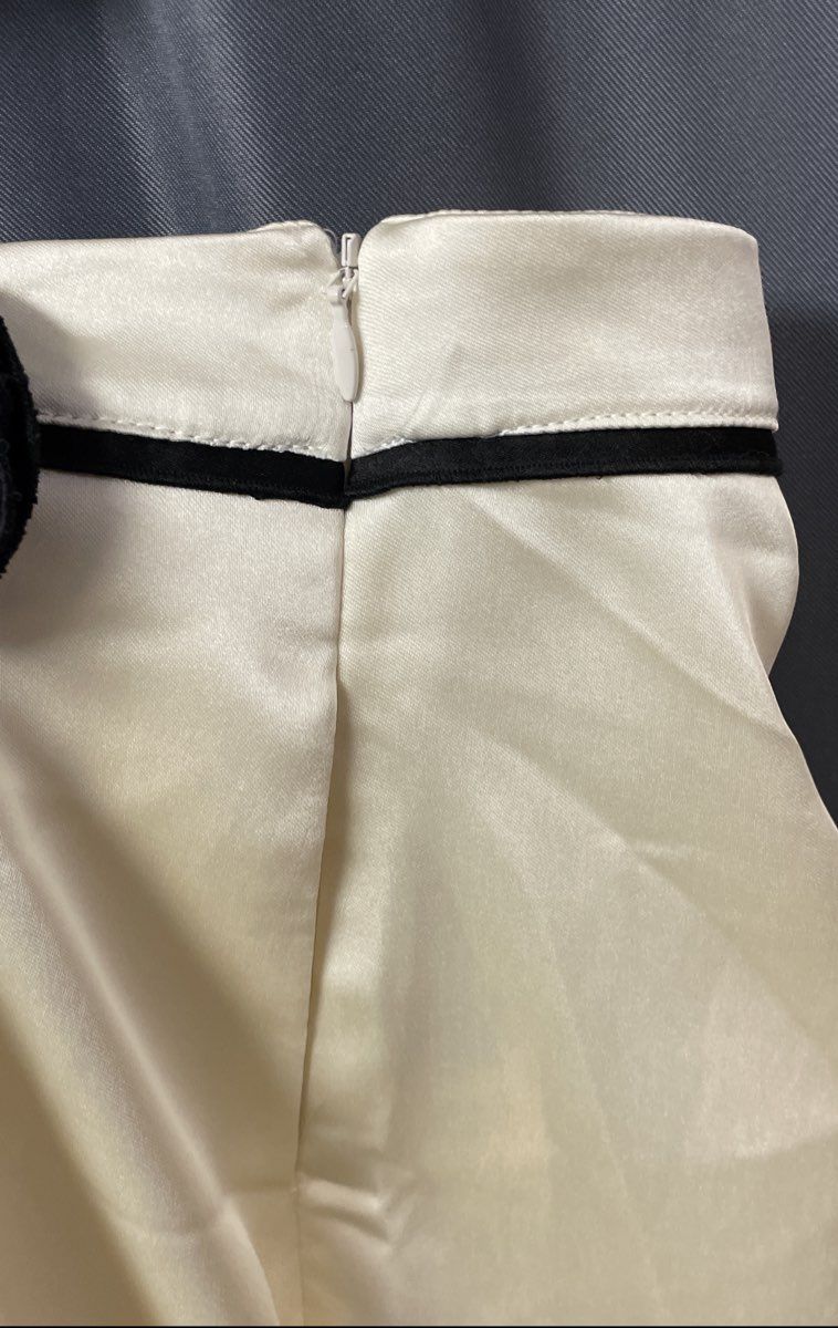 Zara Girls Cream Satin Pleated Balloon Pants Flower Rosette Sz 13-14 NWT