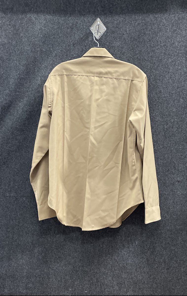 Vintage Creighton Men's Tan USMC Approved Military Uniform Shirt Wool Sz 16-35