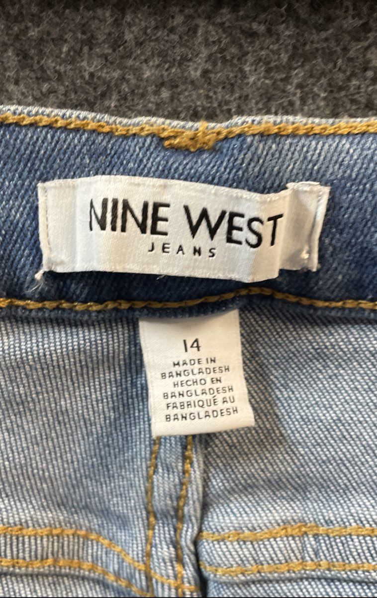 Nine West Women's Blue High Rise Perfect Skinny Jeans Jules Wash Sz 14 NWT