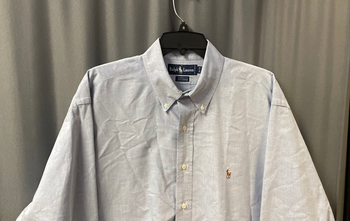 Ralph Lauren Men's Blue Yarmouth Button Down Oxford Long Sleeve Shirt Sz 16.5/35