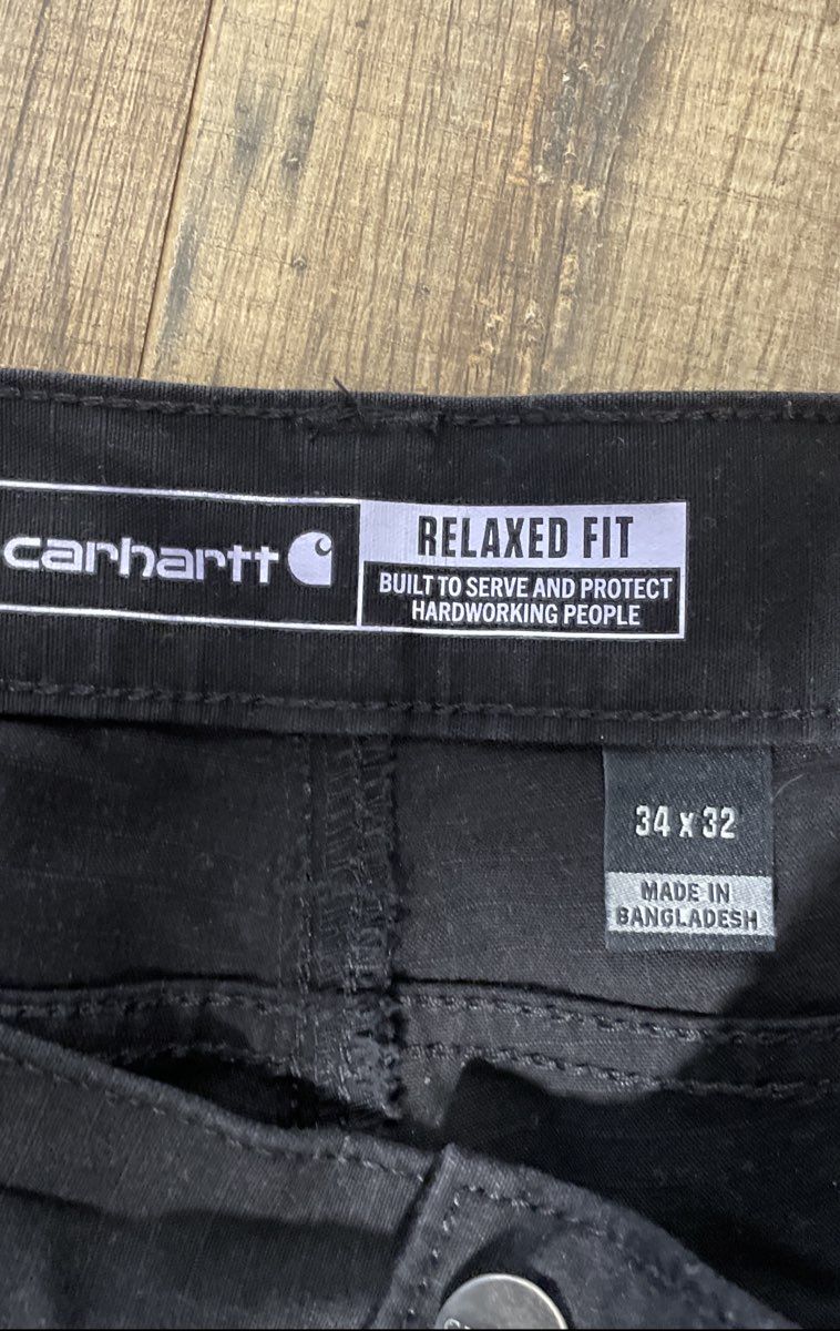 Carhartt Men's Black Rugged Flex Steel Relaxed Fit Cargo Work Pants Sz 34x32