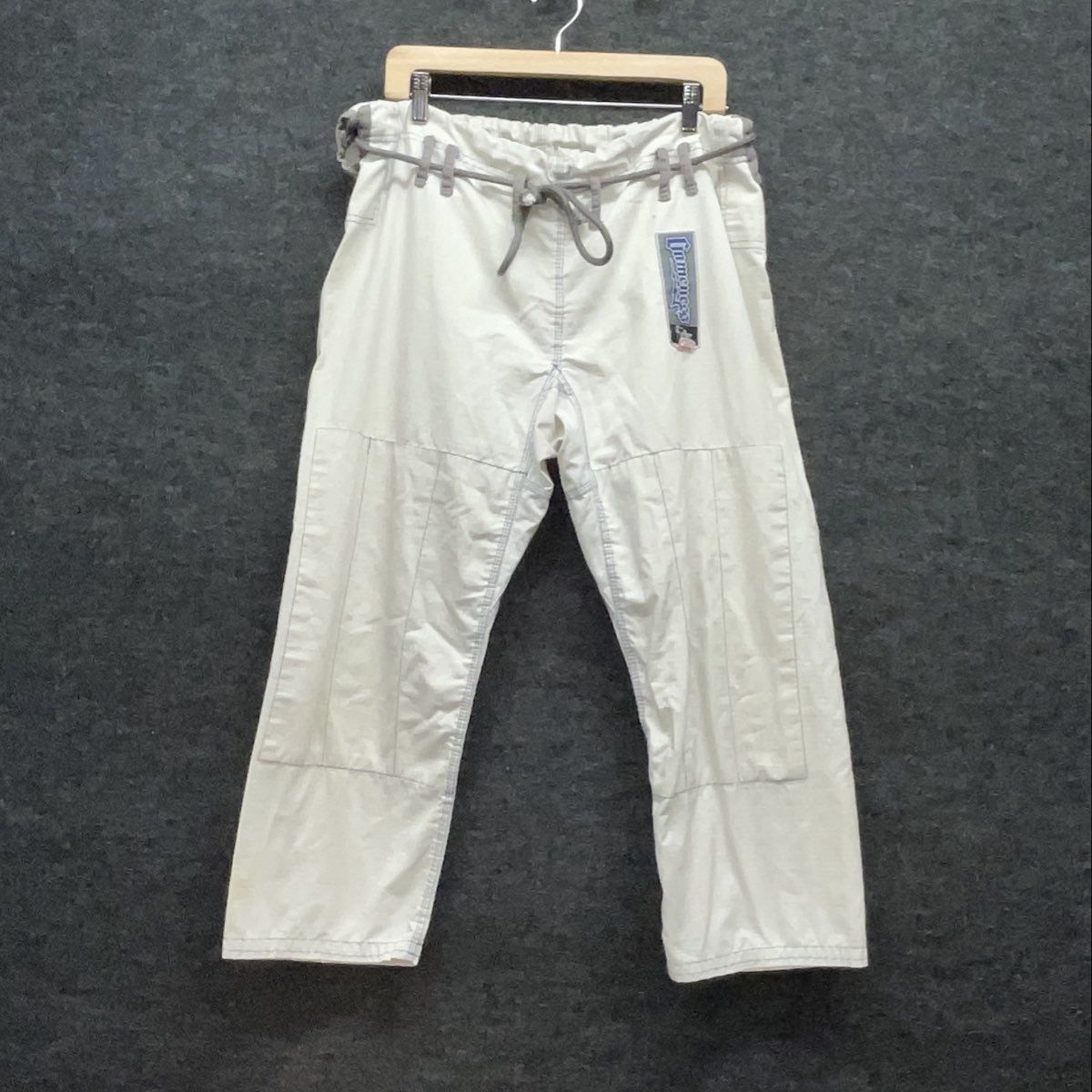 Gameness Feather Men's Jiu Jitsu BJJ Gi Pants White Cotton Ripstop Size A3